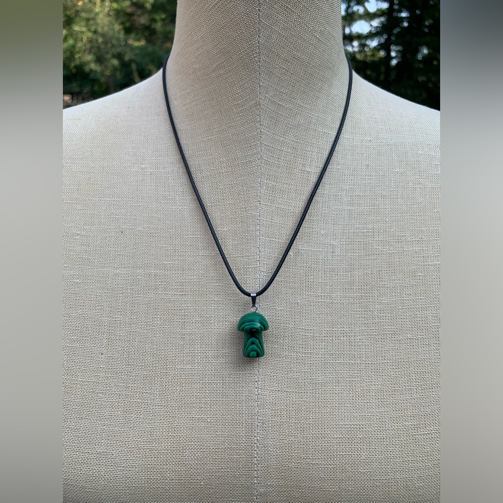 Handmade Genuine Stone Mushroom Amulet Necklace - Picture 3 of 11